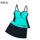 thumbnail image 2 of Traje de baño de dos piezas para mujer, push up, estampado, tankini, traje de baño, verde, 2 of 7