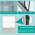 thumbnail image 3 of Resenkos Shower Enclosure Door,Shower Stall Door,Double Sliding Bathtub Shower Door with Explosion-Proof Film, Adjustable Aluminum Alloy Frame, Brushed Nickel, 3 of 12
