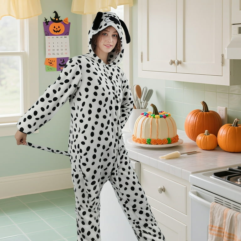 Unisex Adult Dog Onesie Dalmatian Pajamas Sleepwear Halloween