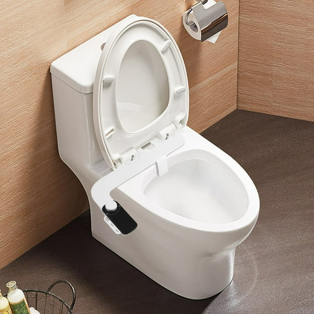 Puntoco 2024 Nuevo accesorio para asiento de inodoro para bidé, rociador de agua autolimpiante no eléctrico con boquilla de presión de agua ajustable, control de ángulo, fácil instalación