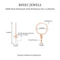thumbnail image 4 of Rosec Jewels Butterfly Drop Earrings for Women, Real Diamond Hoop Earrings - 0.75 CT, 14K Rose Gold, 4 of 8