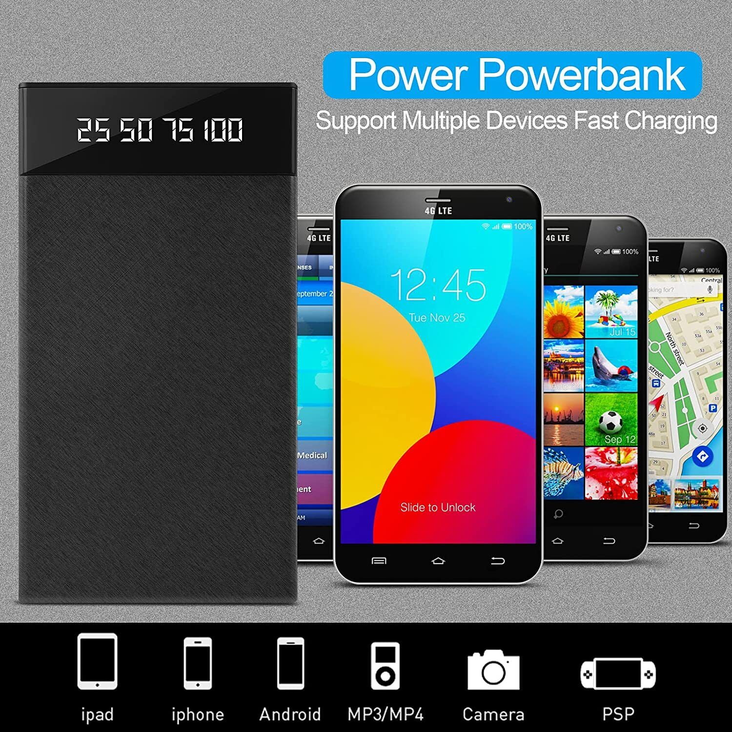 Supsupsiu 20000mAh Car Jump Starter Booster Jumper Box Portable Power Bank Battery Charger