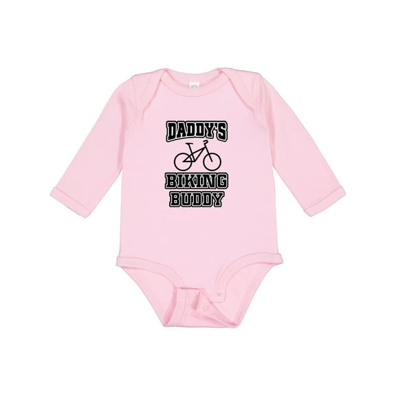 Inktastic Daddys Biking Buddy Boys or Girls Long Sleeve Baby Bodysuit