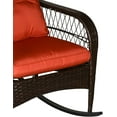 LVUYOYO Rattan Metal Outdoor Wicker Rocking Chair with Cushions for Patio, Yard, Porch, Lawn