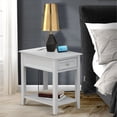 thumbnail image 2 of East West Furniture Denison 1-Drawer Asian Wood Nightstand in Urban Gray, 2 of 2