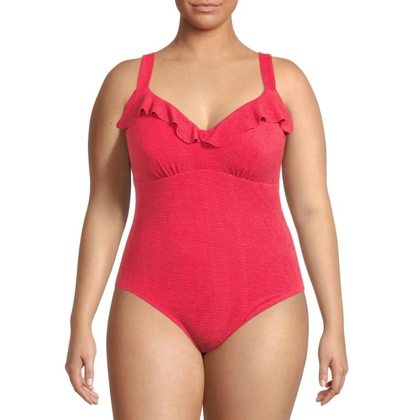Social Angel Women S Plus Size Ribbed Ruffle One Piece Swimsuit Walmart Com Social Angel Women S Plus Size Ribbed Ruffle One Piece Swimsuit Walmart Com