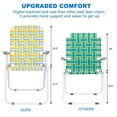 thumbnail image 3 of VINGLI Patio Lawn Chairs Folding Set of 2, Webbed Folding Chair Outdoor Beach Chair Portable Camping Chair for Yard, Garden（Yellow), 3 of 6