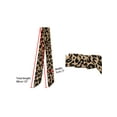 thumbnail image 3 of INSPIRE CHIC Women's 2Pcs Skinny Scarf Leopard Printed Long Neckerchief Hairband Neck Scarf Light Brown&Brown, 3 of 5