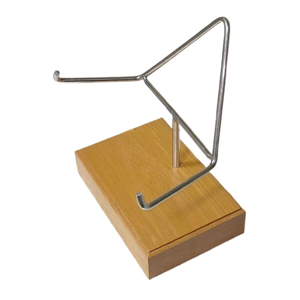 Caballete de exhibición con brazo de metal, base de madera, pedestal, decoración del hogar, exhibición de rocas Estilo a