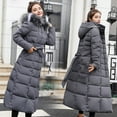 thumbnail image 2 of YanHoo Long Down Coats for Women Winter Warm Padded Jackets Maxi Length Quilted Coat Zip Up Puffer Jacket with Faux Fur Hood Gray,XXXL, 2 of 5