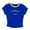 Blue, variant on Women T-Shirts Summer Short Slim Fit T Shirt With Letter Print Casual Tops Blue,M