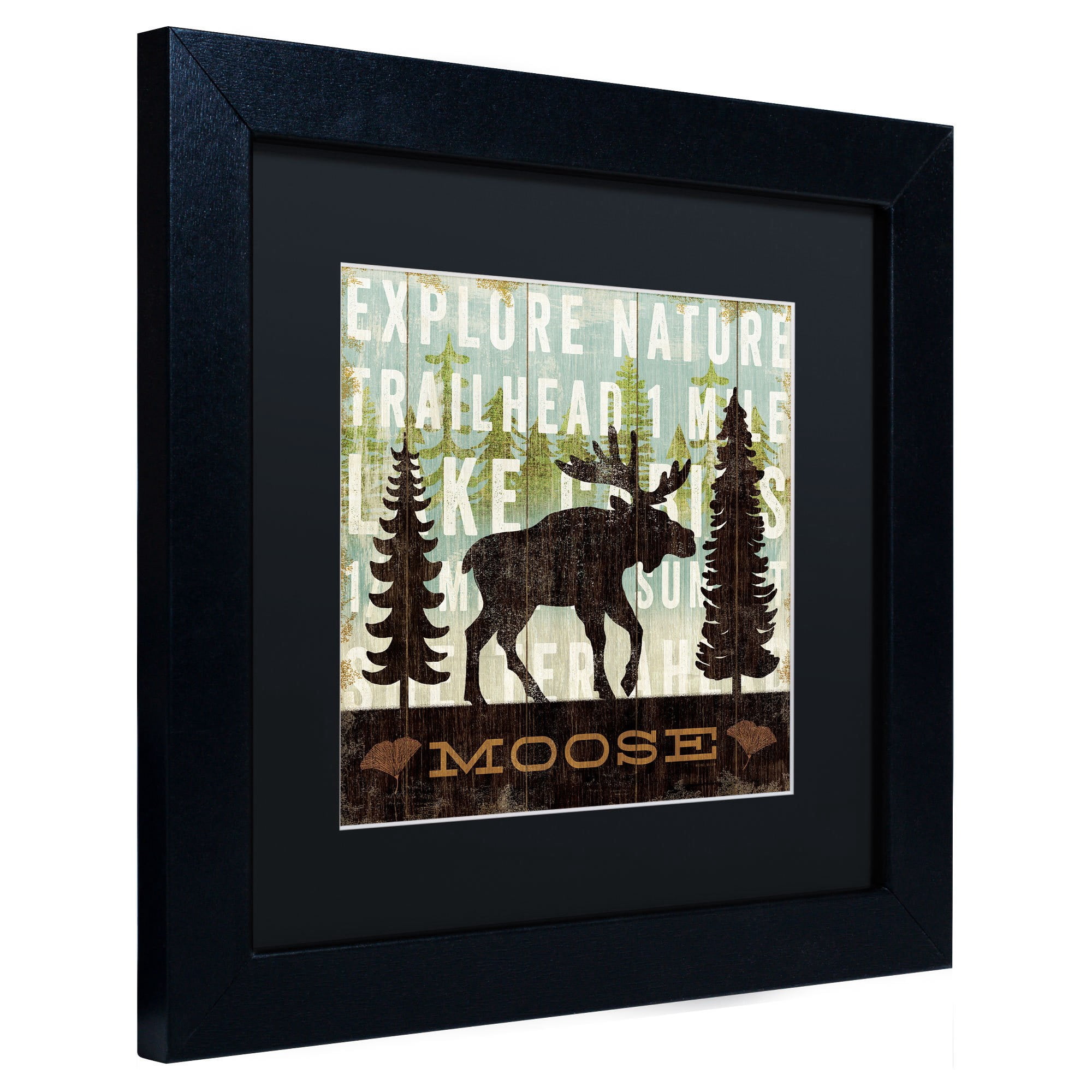 Trademark Fine Art "Simple Living Moose" Canvas Art by Michael Mullan, Black Matte, Black Frame