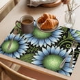 Blue Sunflower Cotton Linen Placemats Set of 1, Country Pastoral ...