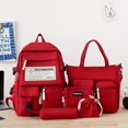 thumbnail image 1 of 5pcs Large Capacity Durable Schoolbags Set - Simple Fashion Backpack With Shoulder Bag, Handbag, Pen Case And Coin Purse, 1 of 5