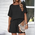 thumbnail image 4 of Summer Women's Casual Suit Tops And Shorts Fashion Two-Piece Set, 4 of 7