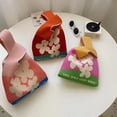 thumbnail image 4 of Bolso de mano de punto con bloques de colores en forma de corazón para niña, tejido de un solo hombro para mujer, funciones versátiles, personalizado, sexy y de moda., 4 of 6