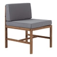 thumbnail image 5 of Modular Outdoor Brown Acacia Wood Armless Chair by Manor Park, 5 of 16