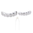 thumbnail image 1 of Conjunto de soporte para dientes de Hip Hop, joyería de decoración de dientes de aleación de moda para fiesta de Halloween, Plata, 1 of 10