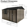 thumbnail image 4 of 10 x 8ft Outdoor Storage Shed with Windows and Doors, Seizeen Shed with Shed Kits and Locks, Easy to Install, Metal Garden Sheds for Patio and Backyard Lawn, Brown + Black, 4 of 5