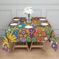 thumbnail image 3 of Pioneer Flower Floral Print Pattern Square Tablecloth,Waterproof Square Table Cover,Wipeable Spillproof Washable Table Cover for Home Kitchen Party Decor 42"X42"(107x107cm), 3 of 6
