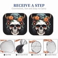 thumbnail image 5 of KLL Flower Horn Skull Windshield Sun Shade 2-Piece Foldable Car Front Window Sunshade for Most Sedans SUV Truck- Small, 5 of 5