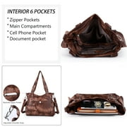 Angel Kiss Handbags for Womens Top-Handle Hobo Purse Roomy Casual Shoulder Bags PU Tote Satchel Purse for Womens