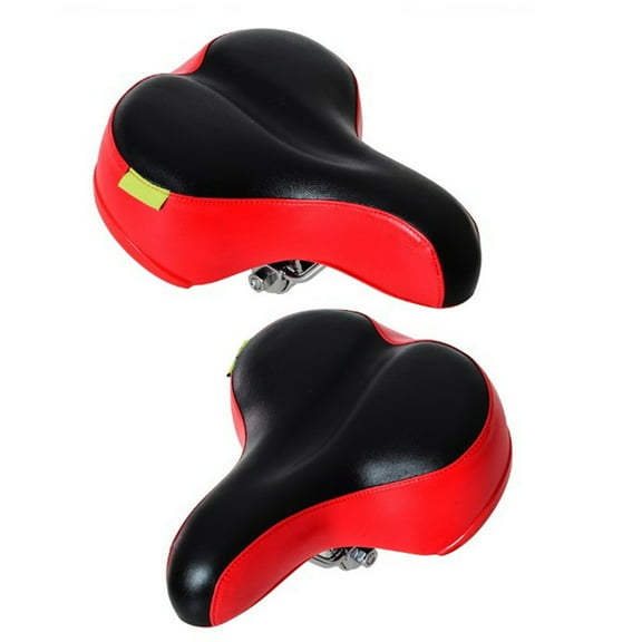 Masteelf Bike Seat Absorbing Comfortable Memory Wide Padded Replacement Saddle for Bike Mountaion Bike (Black and Red)