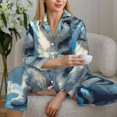 thumbnail image 5 of KLL Cloud Sunshine Puppy Print Women's Long Sleeve Pajamas with Pants Sleepwear Loungewear 2 Set-Small, 5 of 7