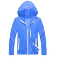 thumbnail image 6 of Cethrio Girls Sun Protection Jackets, Long Sleeve Lightweight Full Zip Summer Kids Rash Guard Outerwear with Hood Blue Size 12, 6 of 6