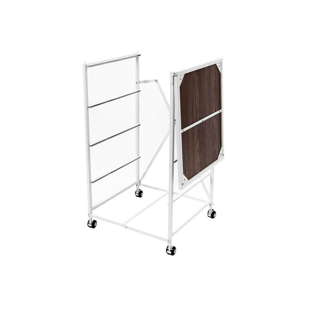 Origami Folding Wheeled Portable Home 4 Pull Out Drawer Storage Cart, White - image 5 of 8