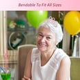 thumbnail image 6 of 99th Birthday Sash & Tiara - MEANT2TOBE Glitter Sash + Rhinestone Tiara for Her, 6 of 13
