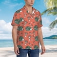 thumbnail image 2 of Lsque Hedgehog Mushroom pattern Hawaiian Shirt for Men, Unisex Summer Beach Casual Short Sleeve Button Down Shirts-X-Large, 2 of 9