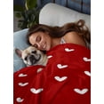 thumbnail image 3 of Saint Valentine's Day, California King Size Flat Sheet, Wrinkleproof & Fadeproof Cooling Flat Bed Sheet Only, Red Love Heart Romantic Breathable Soft Bedding Top Sheets 108 x 98 Inches, 3 of 8