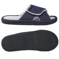 thumbnail image 5 of Men Adjustable Arch Support Slippers, Memory Foam Fuzzy Open Toe Velcro Flat Slides, 5 of 7