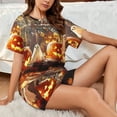 thumbnail image 6 of Womens Pajama Sets With Pocket, Halloween Windowsill Pumpkin Ghost Lounge Sets Short Sleeve Sleepwear PJ Sets for Women, 6 of 6