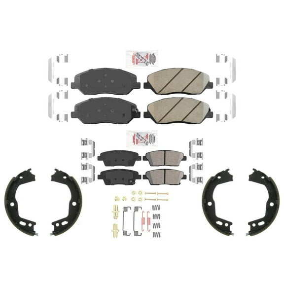Ceramic Brake Disc Pads & Parking Shoes for 10-14 Genesis 4 Door V6