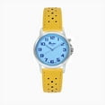 thumbnail image 1 of Bandini Mens Glow Watch - Extra Long Leather Rally Strap - 38mm Analog Men's Easy to Read Watch with Light, Light Up Watches, Quartz, White Dial, Big Numbers, Glow in Dark Hands - Silver Tone / Yellow, 1 of 6