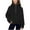 Black, variant on Diufon Girls Hoodies Half Zipper Long Sleeve Sweatshirts Solid Color Pullover Tops with Pockets