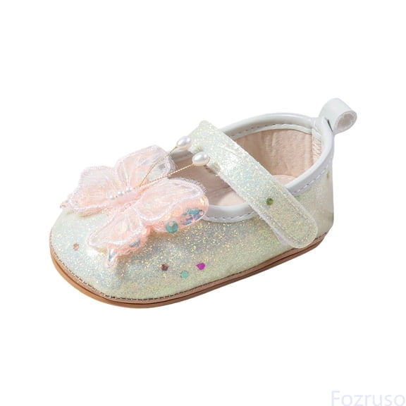 Fozruso Baby Sandals For Toddlers Sparkly Shoes Summer Soft Sole Walking Shoes For Infants Breathable Design,Sizes 11 Toddlers 0-6 Months(Beige)