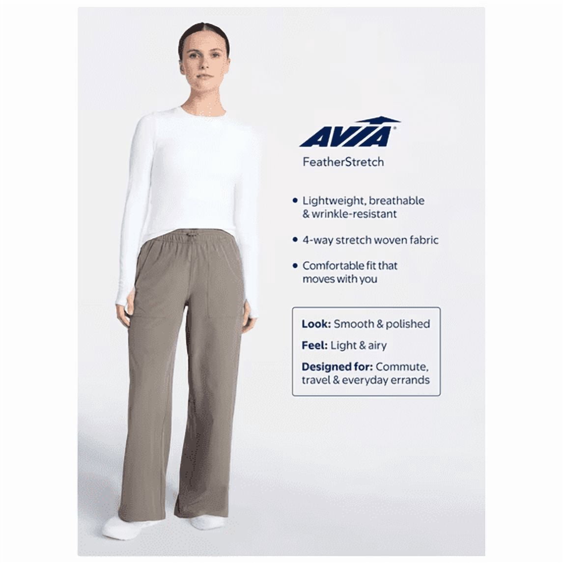 Avia Women's Featherstretch Barrel Pant, 29.5" Inseam, Sizes XS-XXXL