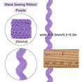thumbnail image 2 of 1 Roll 27yd/25m RIC Rac Trim Ribbon Wave Sewing Bending Fringe Trim for Sewing Flower Making Wedding Party Lace Ribbon Craft Purple, 2 of 9