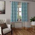 thumbnail image 2 of Ambesonne Grommet Curtain, , 50"x63", Cadet Blue and Burgundy, 2 of 5