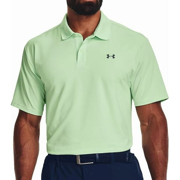 Under Armour Men's Nylon/Spandex Blend Polo (as1, Alpha, small, Regular, Aqua Foam/Pitch Gray-335), Aqua Foam