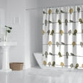 thumbnail image 2 of Rowley Shower Curtain-Floral Animal Bird Print Design for Bathroom, Yellow and Gray, Yellow & Gray 72x72, 2 of 4