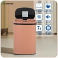 thumbnail image 2 of XF XINFENG 13 Gallon 50 Liter Garbage Can Kitchen Trash Can with Lid Automatic Sensor Touch Free Stainless Steel Waste Bin for Bathroom/Bedroom/Home/Office, Pink, 2 of 9