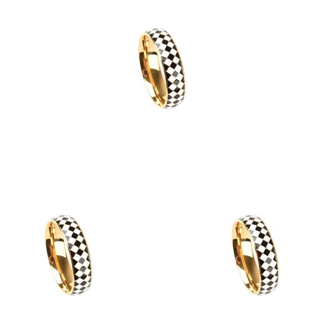 Sonducket Anillo con patrón de tablero de ajedrez, joyería femenina elegante exquisita, decoración de mano, anillos geométricos para los Type1 NO1