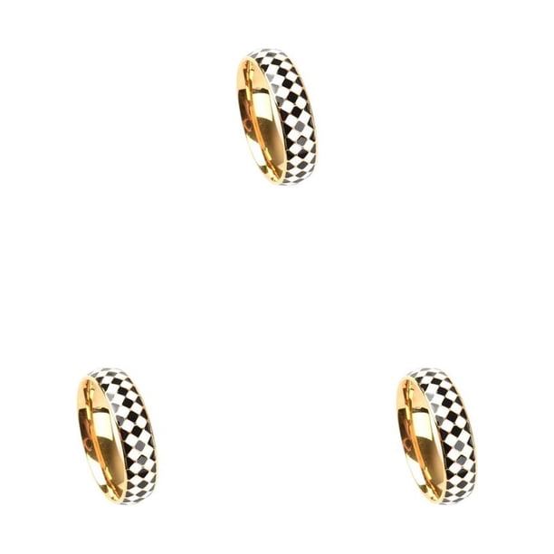 Sonducket Anillo con patrón de tablero de ajedrez, joyería femenina elegante exquisita, decoración de mano, anillos geométricos para los Type1 NO1