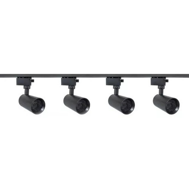 Lampara Riel Led 7w Kit 4 Lamparas Col. Negro Luz Cálida Jwj