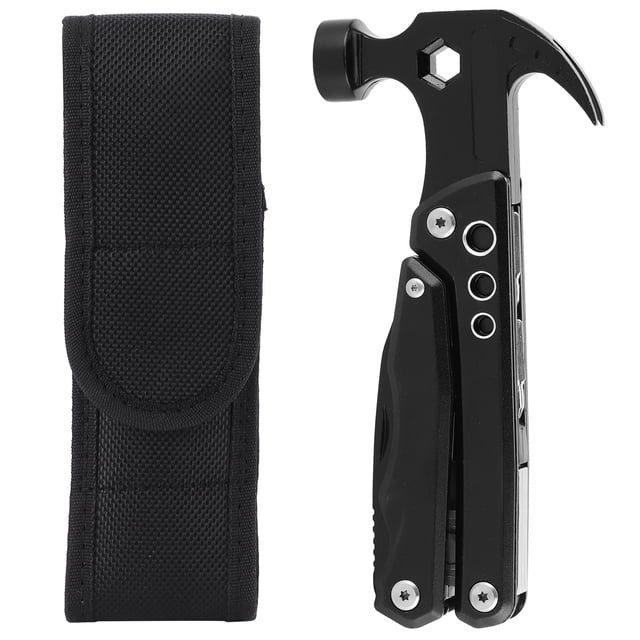 Claw Hammer Black Portable Folding Plier Aluminum Oxide Handle DIY Multifunctional Tools