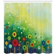 thumbnail image 3 of Ambesonne Abstract Art Shower Curtain, Retro Dandelions, 69"Wx84"L, Green, 3 of 3
